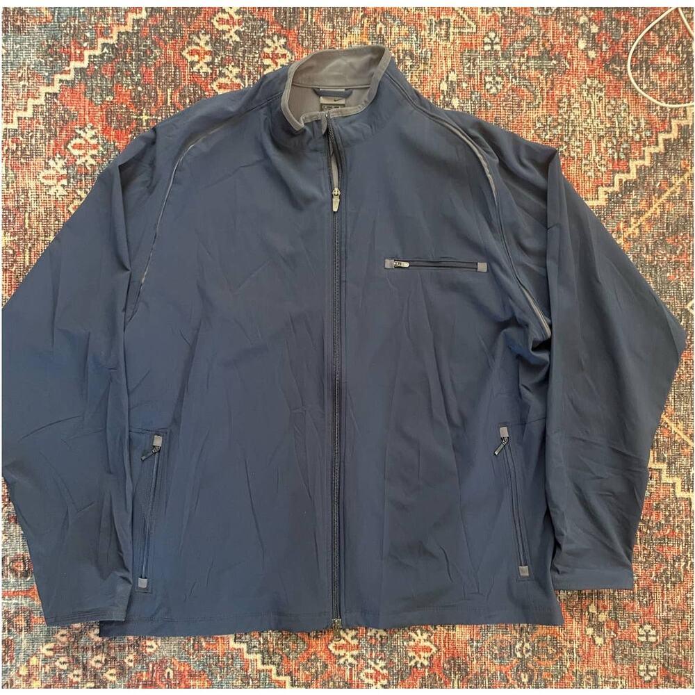 NIKE Men's Blue Gray Full Zip Athletic Golf Track Jacket XL, 124776
